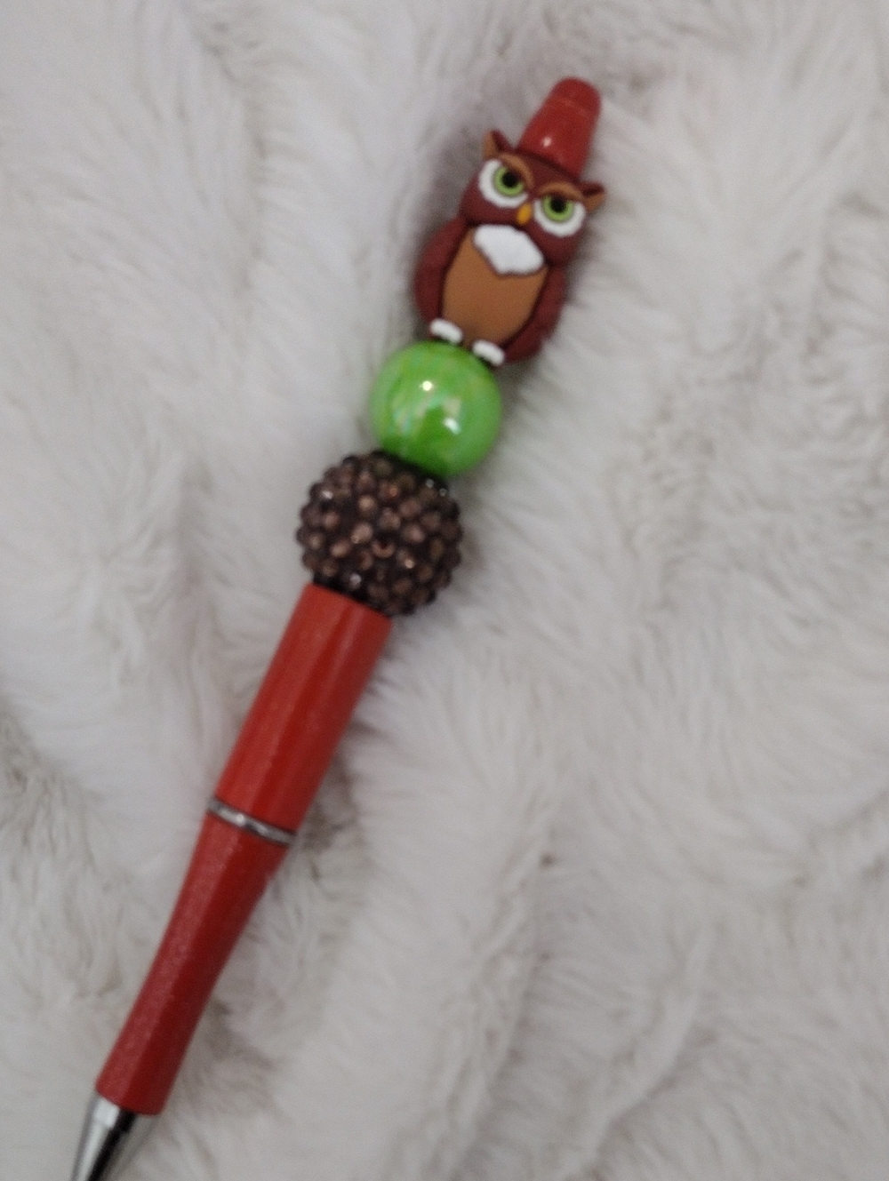 Decorative Brown Owl Crystal Pen - Home Office